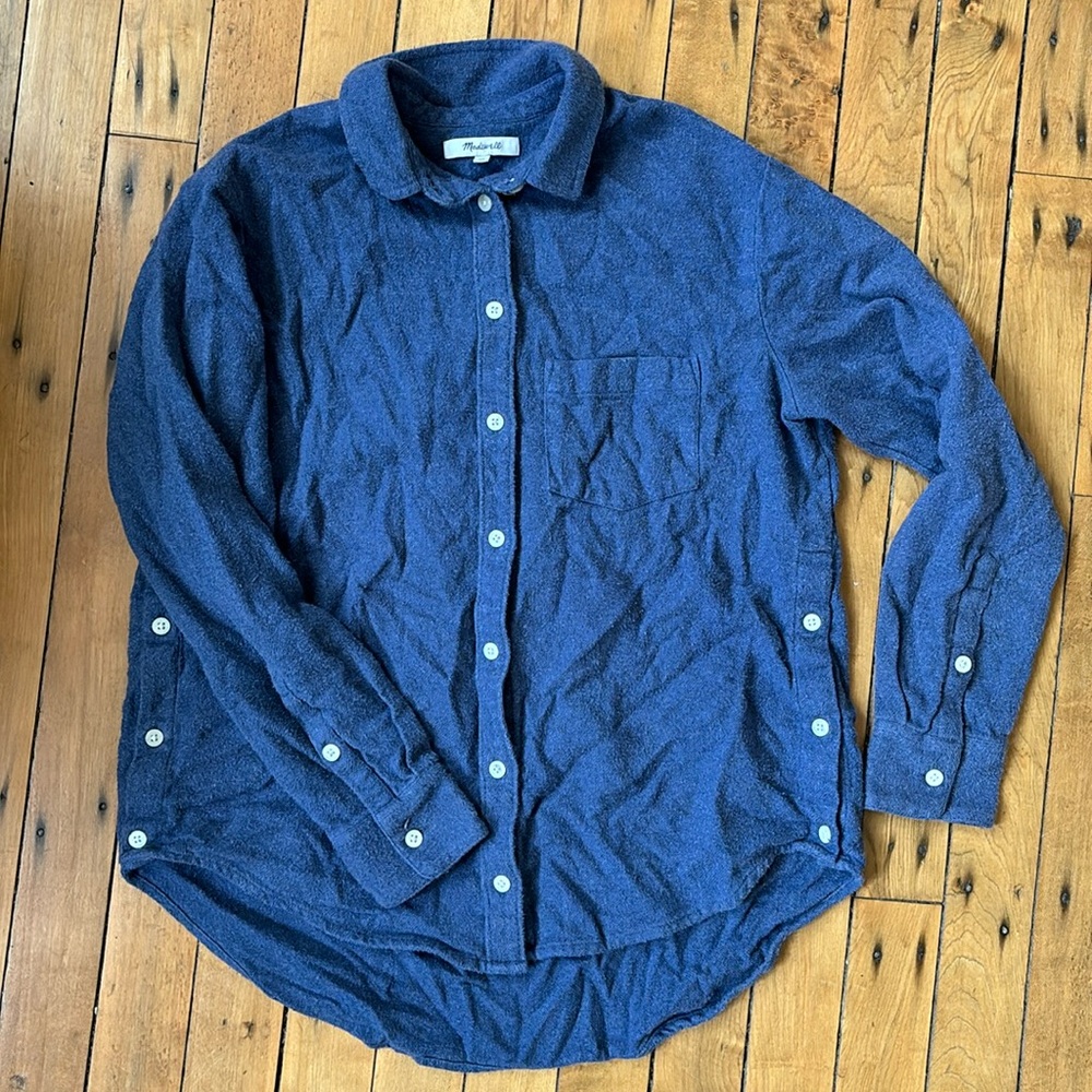 SALE Madewell Kempton Flannel Button up in Blue, size xs